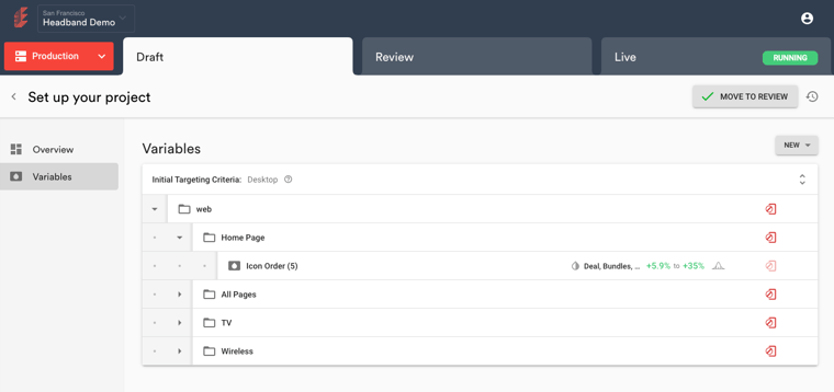 Variable tree view